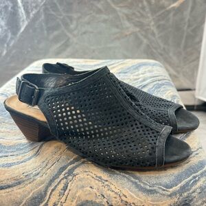 Paul green Lois leather perforated sling back heels UK 4 US 6